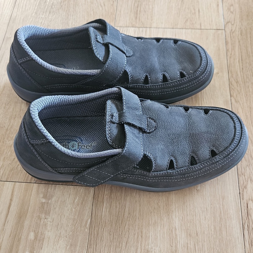 Orthofeet 891 Black Leather Shoes Womens Size 9 E Extra Wide Comfort Casual